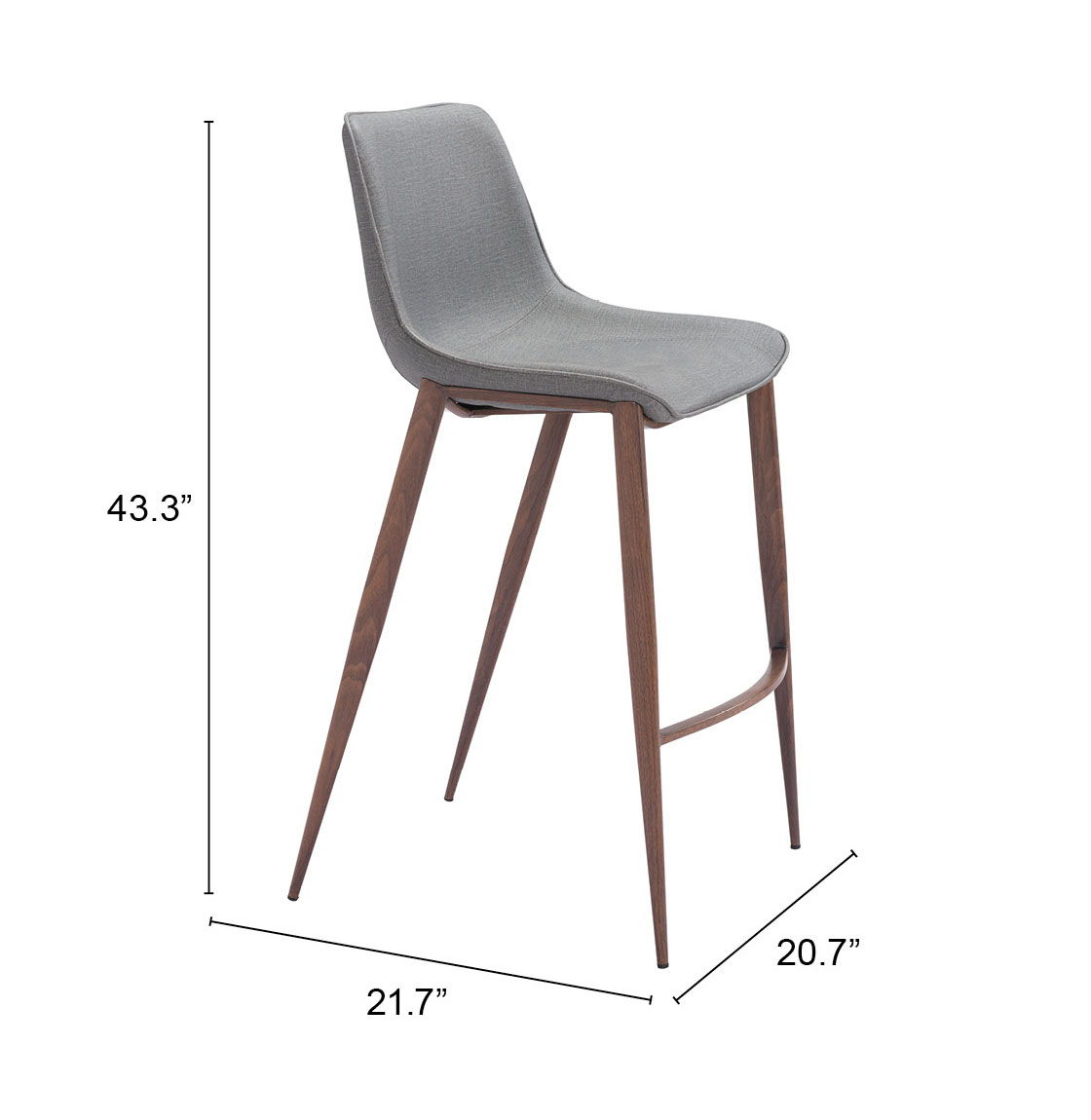 Magnus - Barstool With Black Legs (Set of 2)