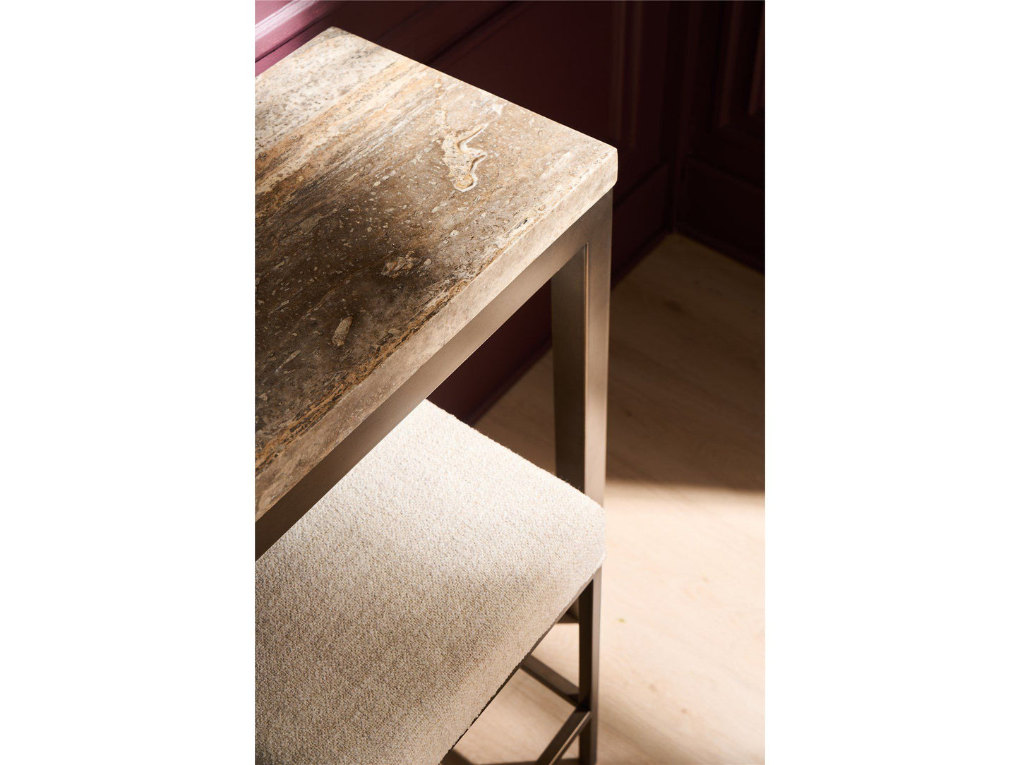 Montclair - Brindle Console With 3 Stools - Light Brown / Beige