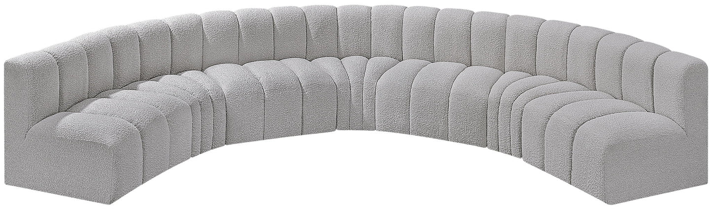 Arc - Boucle Fabric 7 Piece U-Shaped Modular Sofa