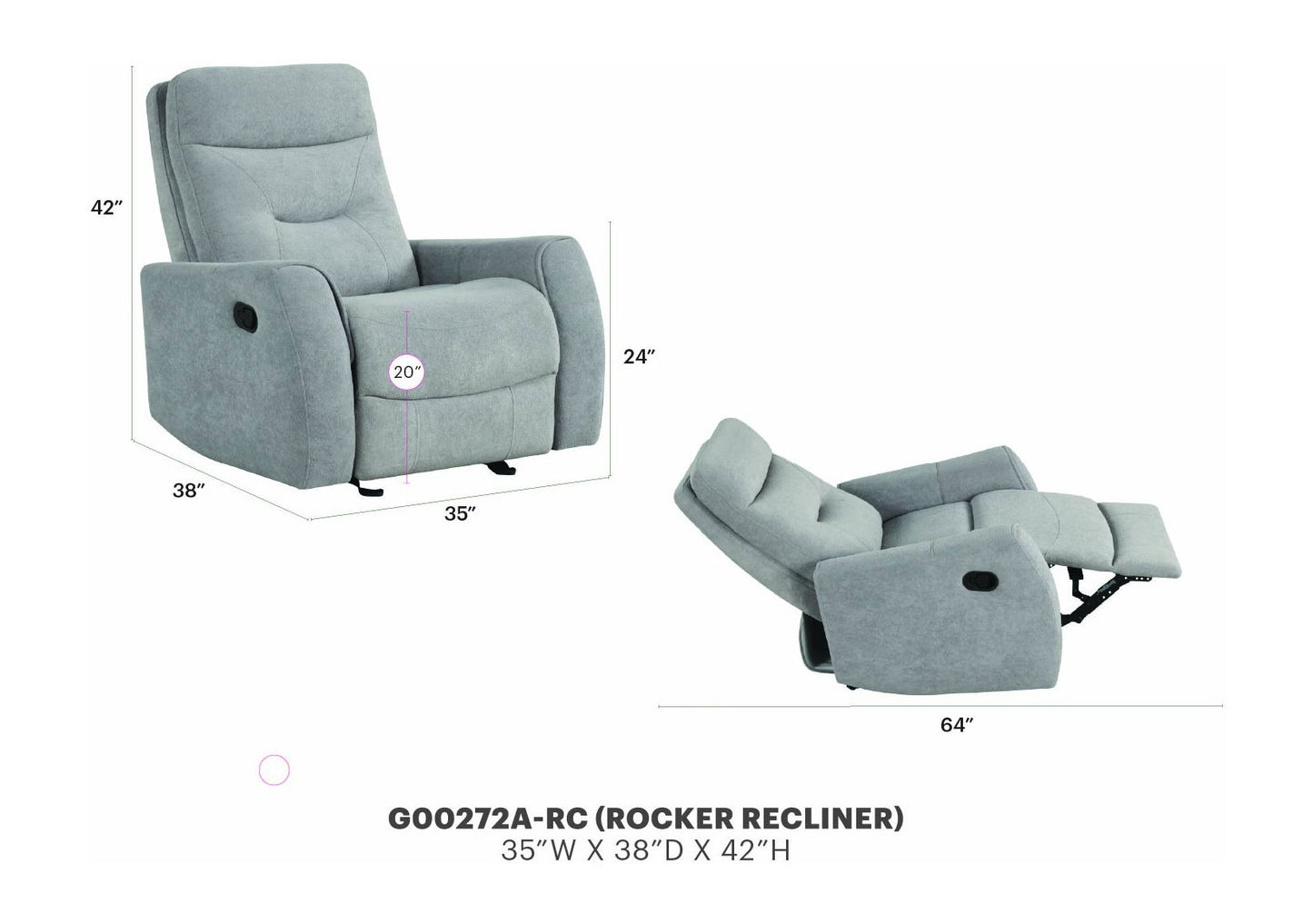 Glory Furniture - Paterson - Swivel Recliner