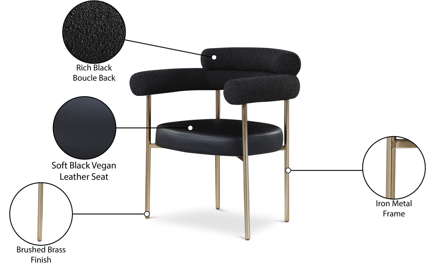Blake - Dining Chair With Bronze Legs (Set of 2)