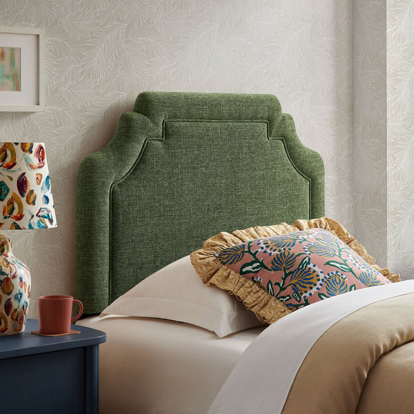 Magnolia Upholstered Fabric Headboard - Twin, Foliage
