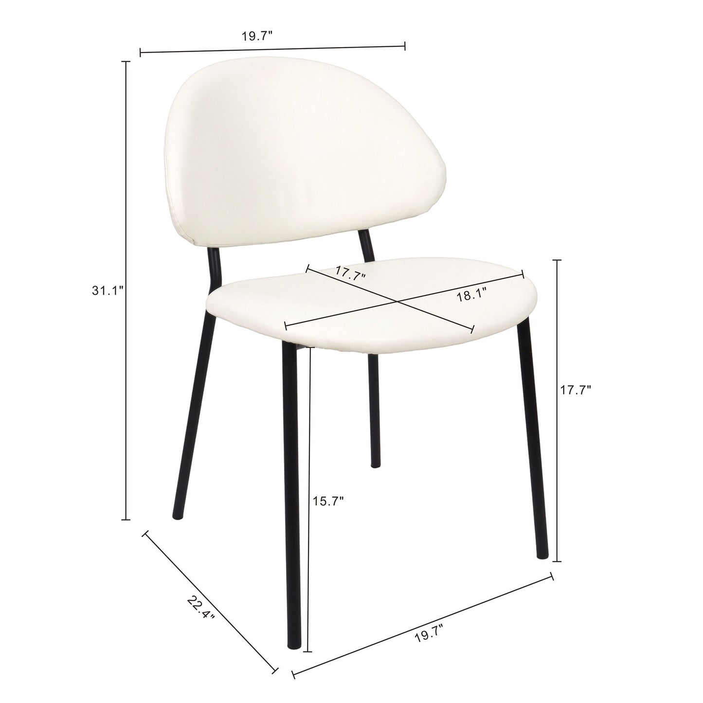 Manhattan Haven - Vegan Leather Metal Side Chair (Set of 4)