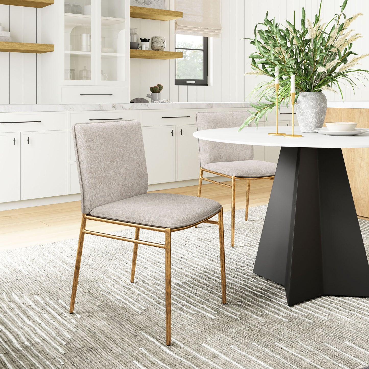 Nordvest - Dining Chair - Beige / Gold
