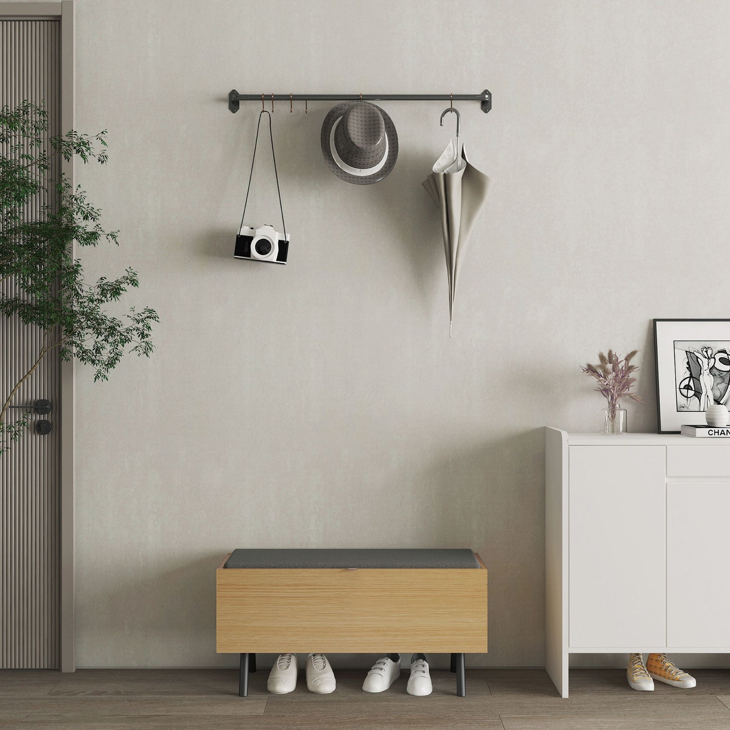 Paloma - Accent Storage Bench - Light Oak