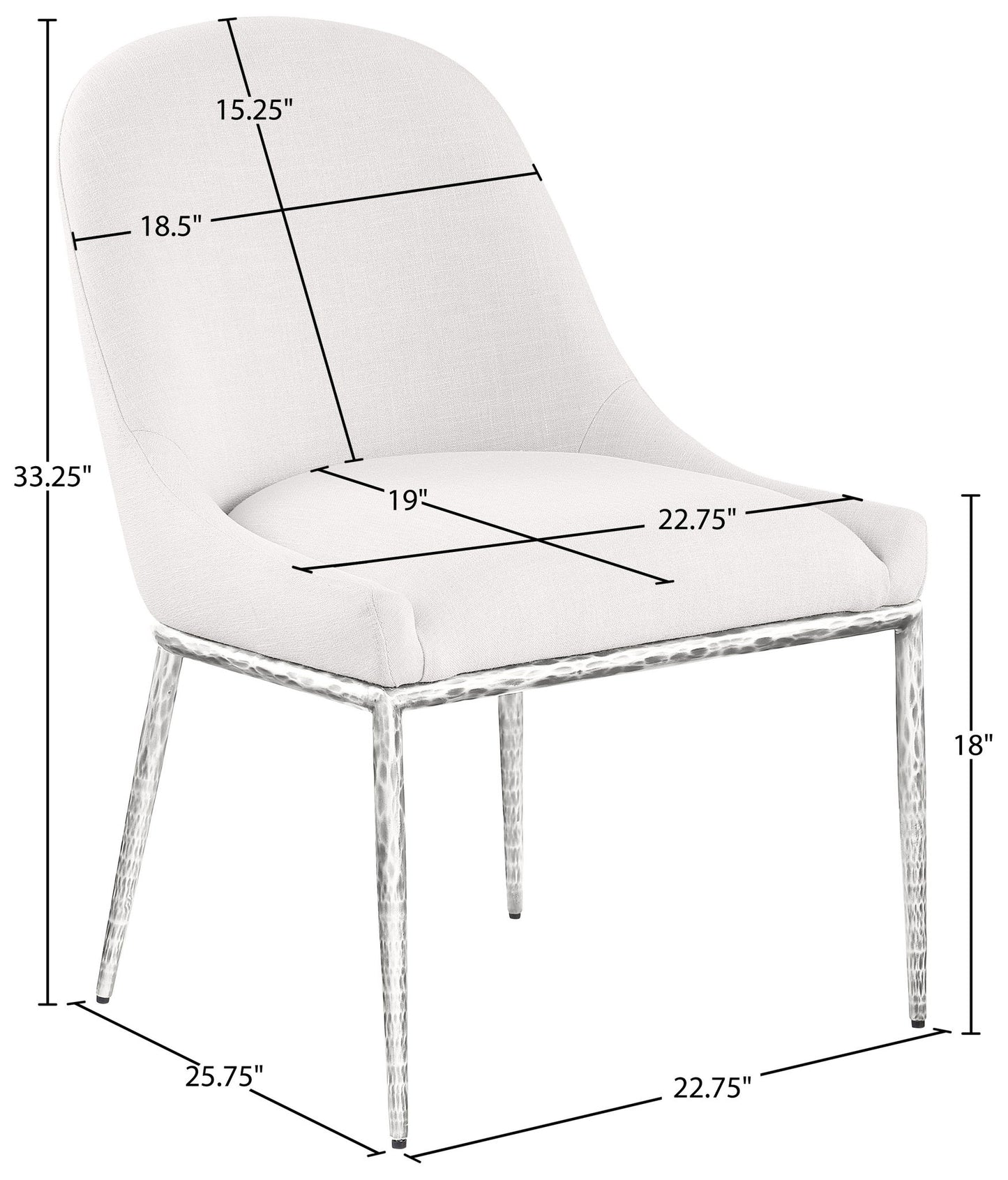 Ferro - Upholstered Dining Side Chair With Brushed Silver Legs