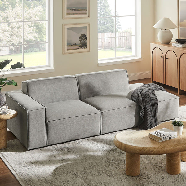 Restore 2-Piece Performance Fabric Upholstered Modular Loveseat - Pewter