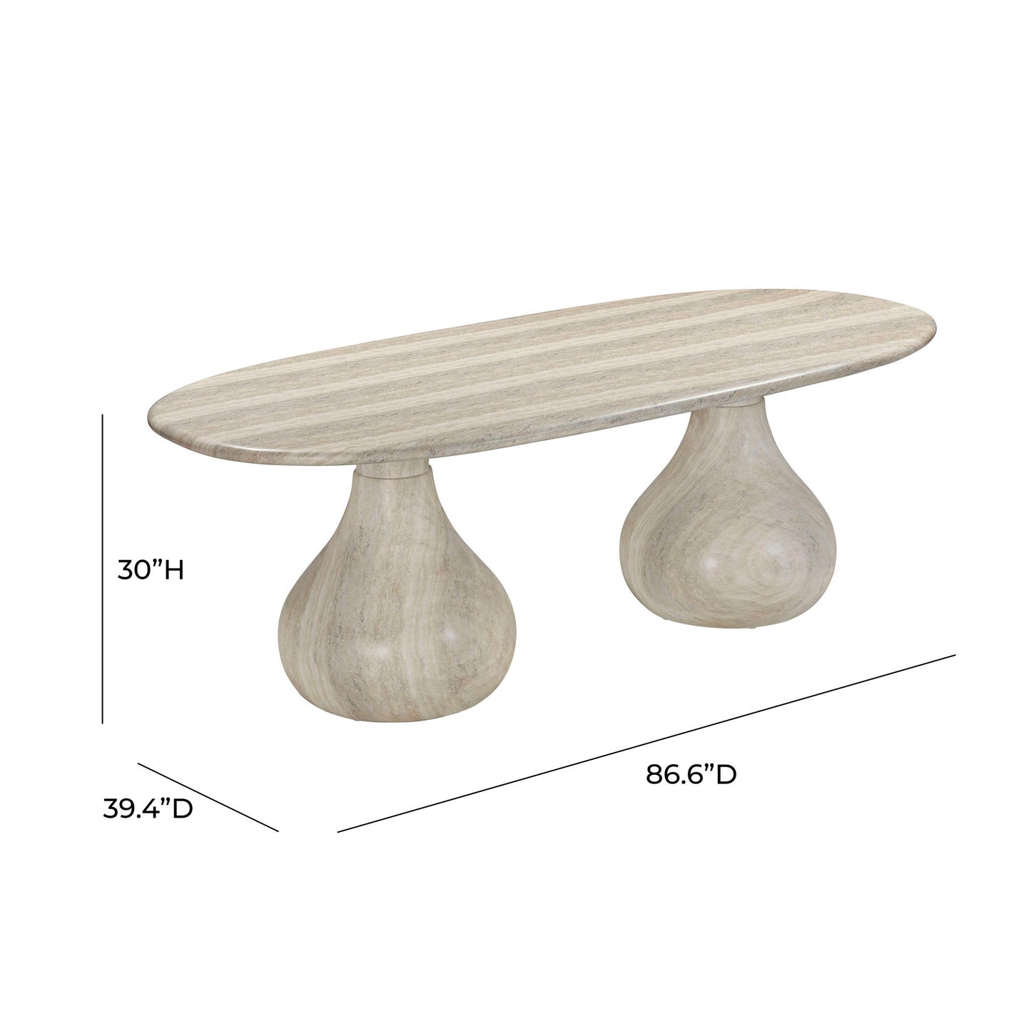 Smooch - 87" Indoor / Outdoor Oval Dining Table