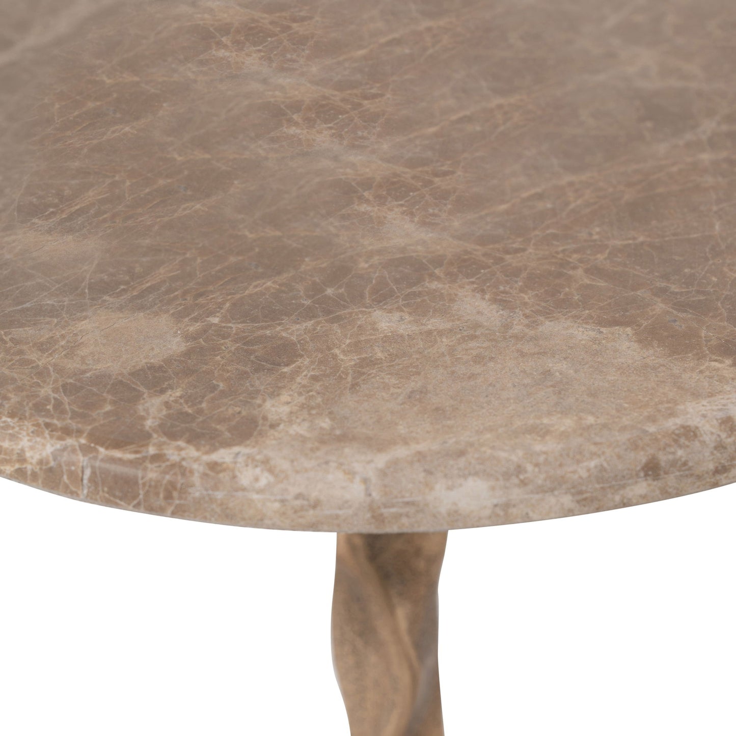 Helix - Genuine Marble Top And Aluminum Base End / Side Table