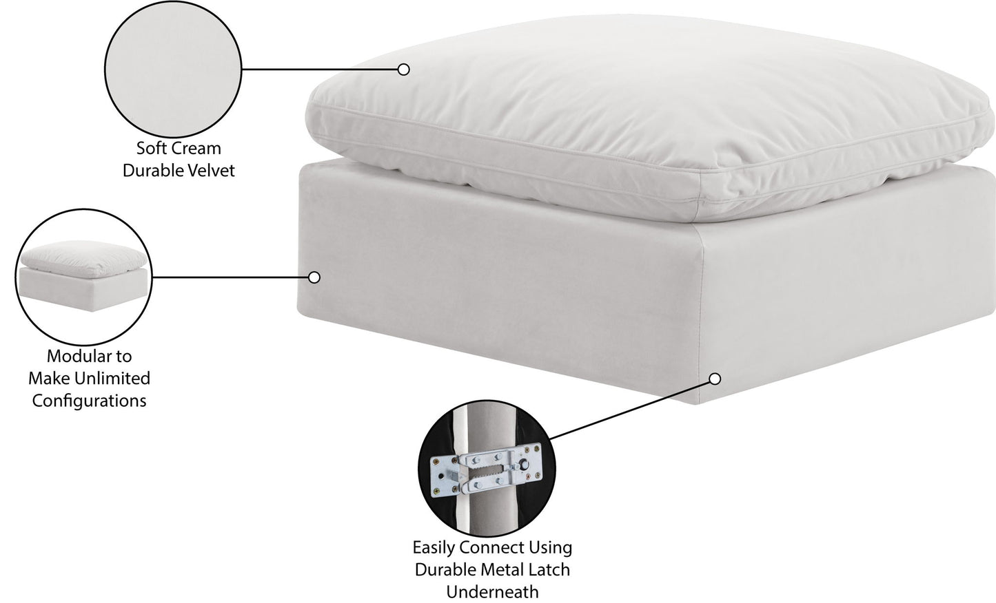 Indulge - Velvet Ottoman