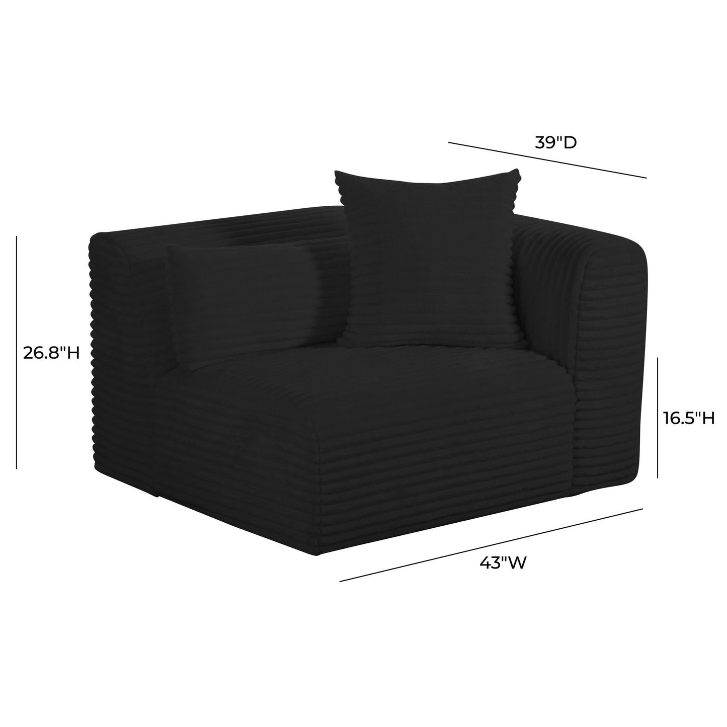 Tarra - Fluffy Oversized Corduroy Modular Corner Chair