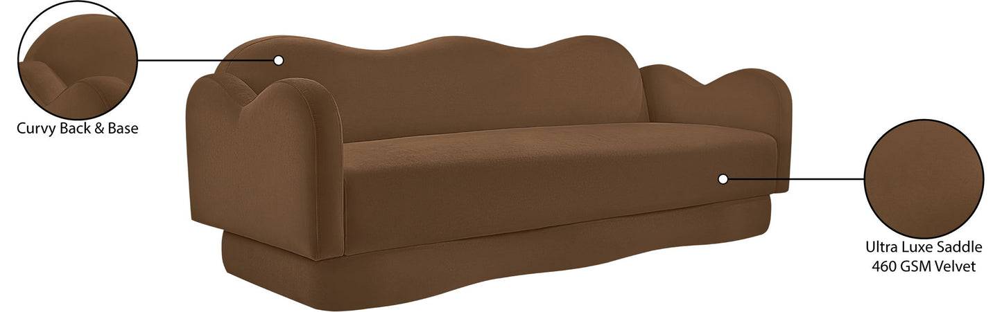 Bloom - Velvet Sofa - Saddle