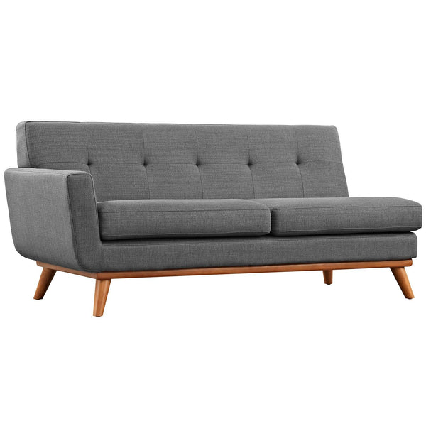 Engage Left-Arm Upholstered Fabric Loveseat - Gray
