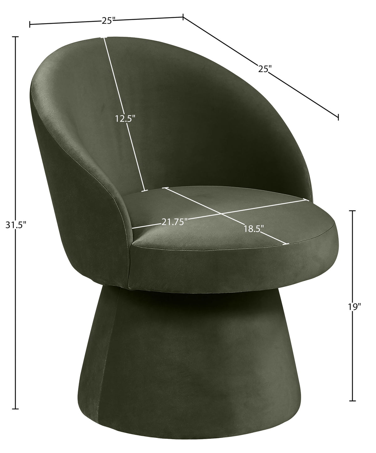 Selene - Upholstered Swivel Dining Chair