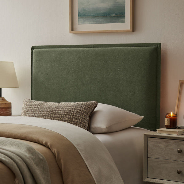 Camille Upholstered Linen Blend Headboard - Twin, Sage