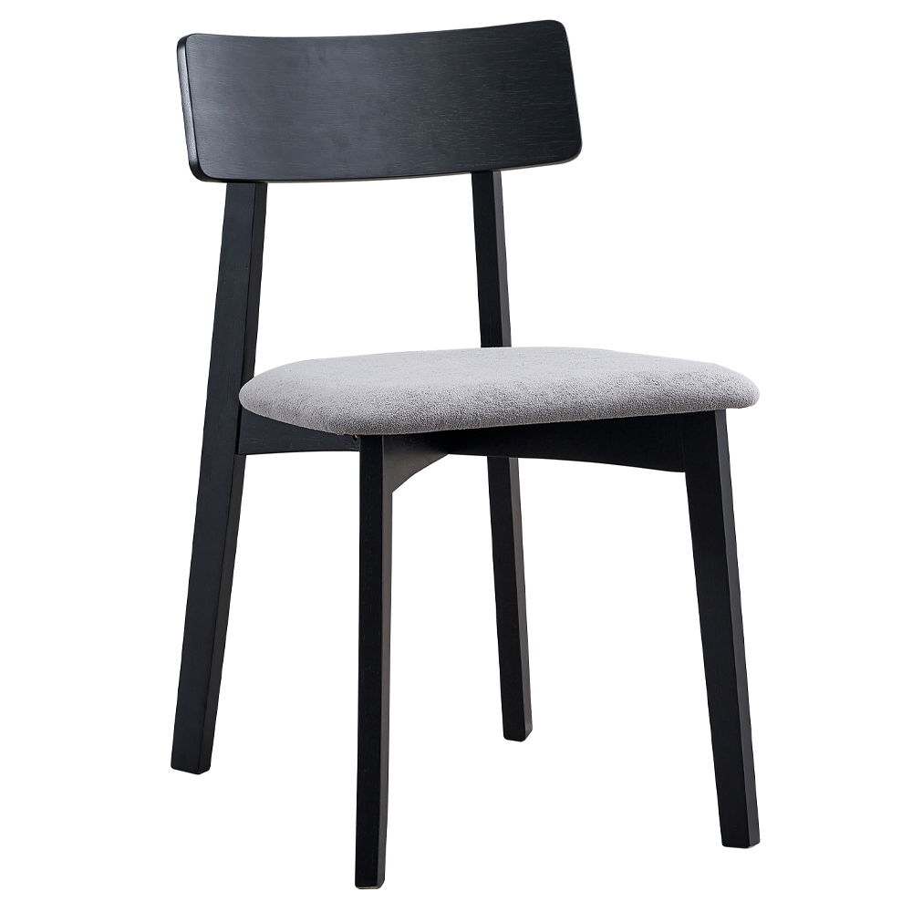Real - Side Chair (Set of 2) - Gray Linen & Black