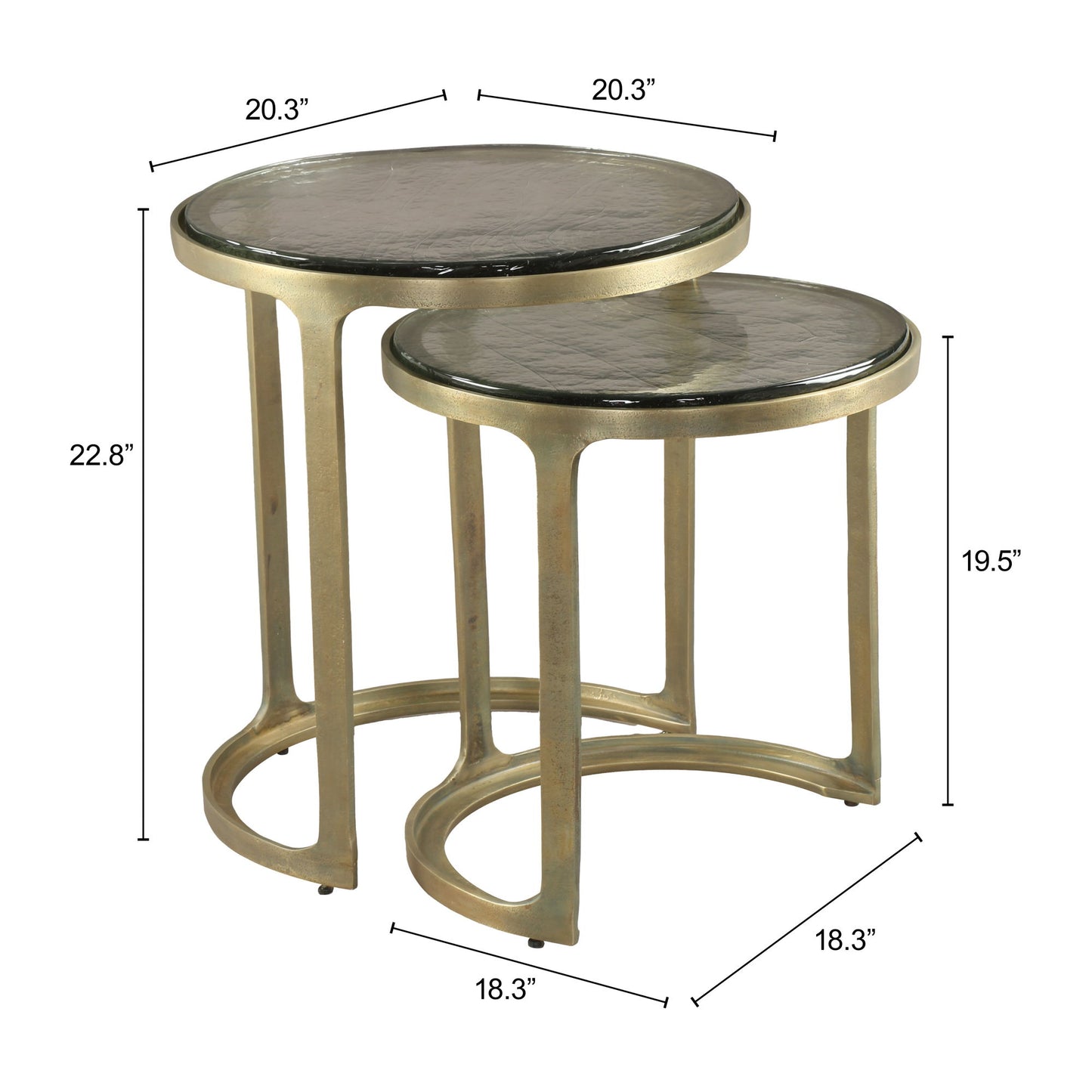 Tessa - Nesting Tables - Brass
