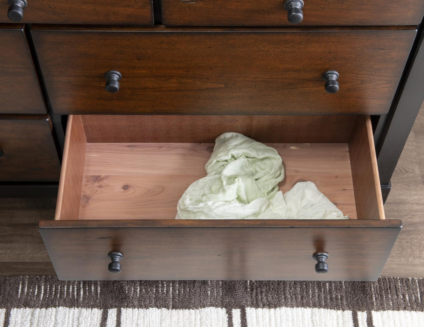 Fenmore - Door Drawer Chest - Mocha And Distressed Cherry