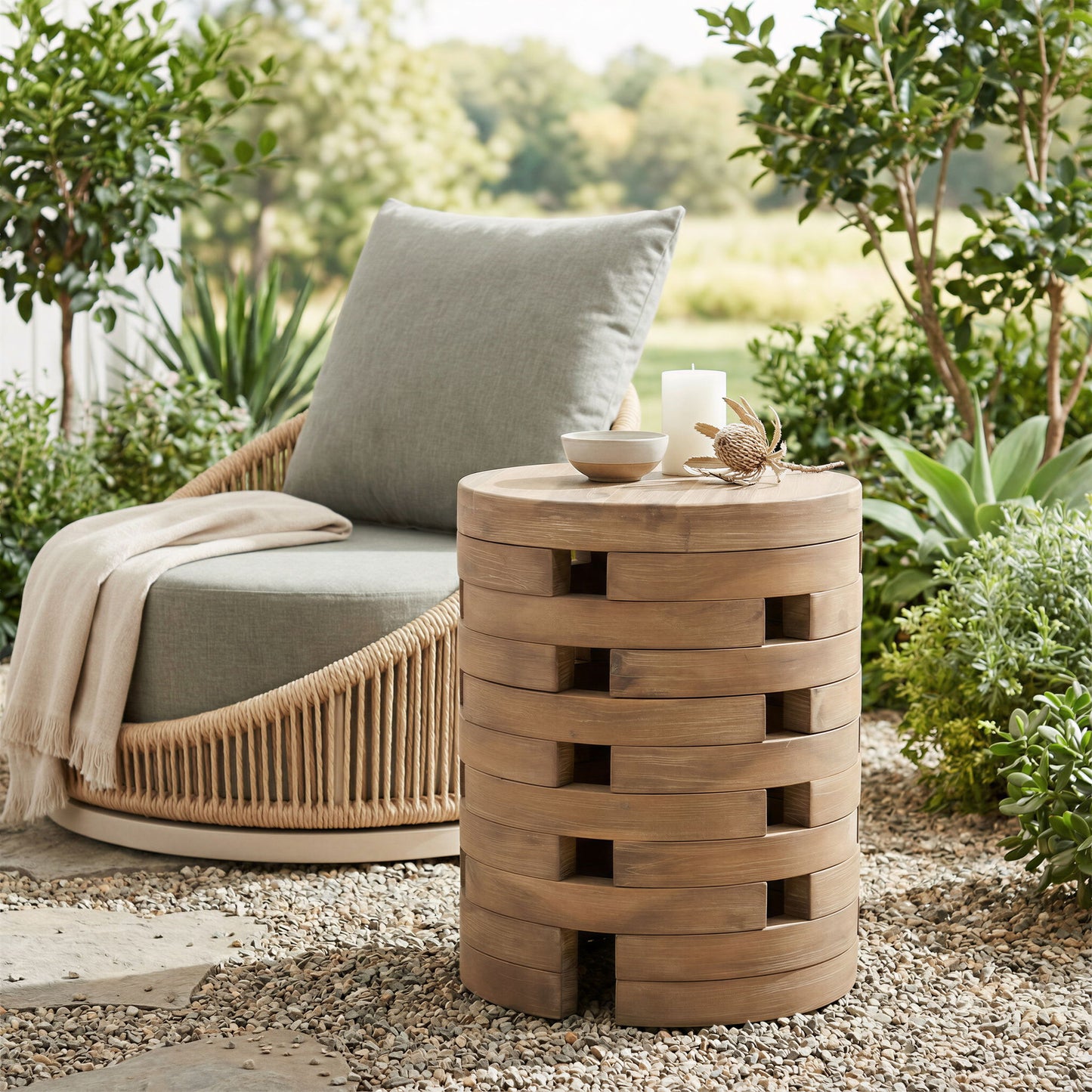 Mado - Outdoor Side Table - Natural