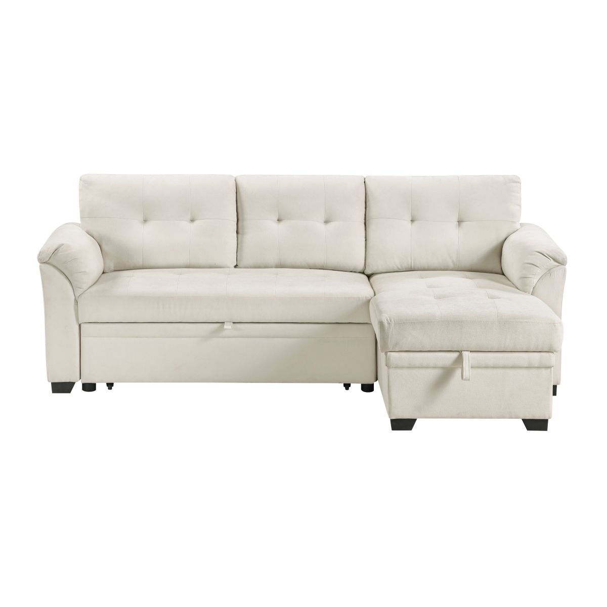 Elara 2-Piece Reversible Sectional with Pull-out Bed, Reversible Chaise and Hidden Storage