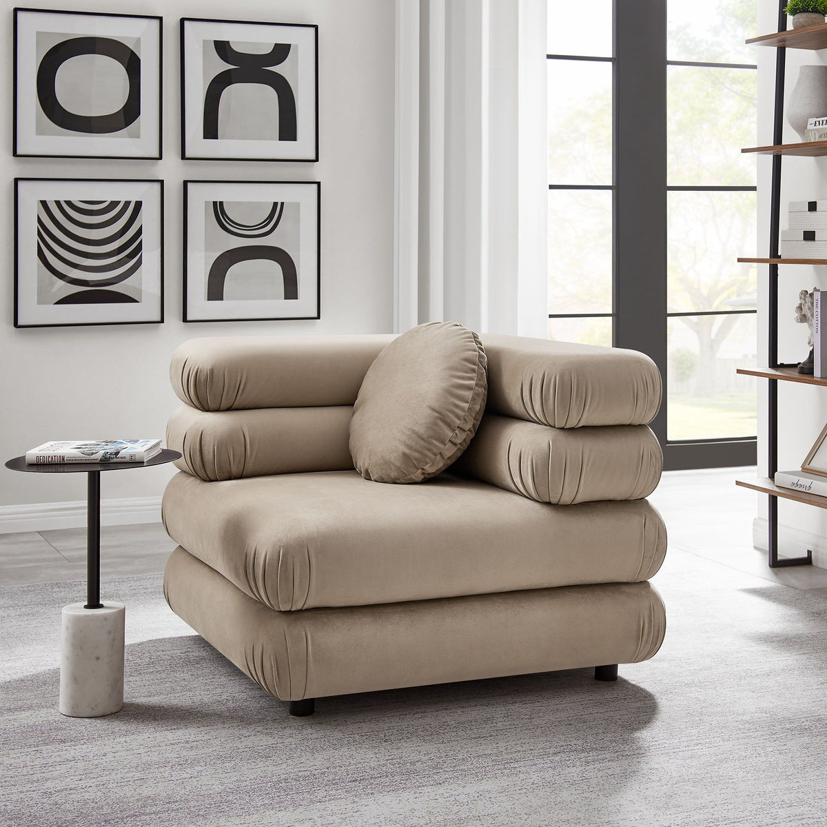Jubilee Modular Performance Velvet Corner Chair - Taupe