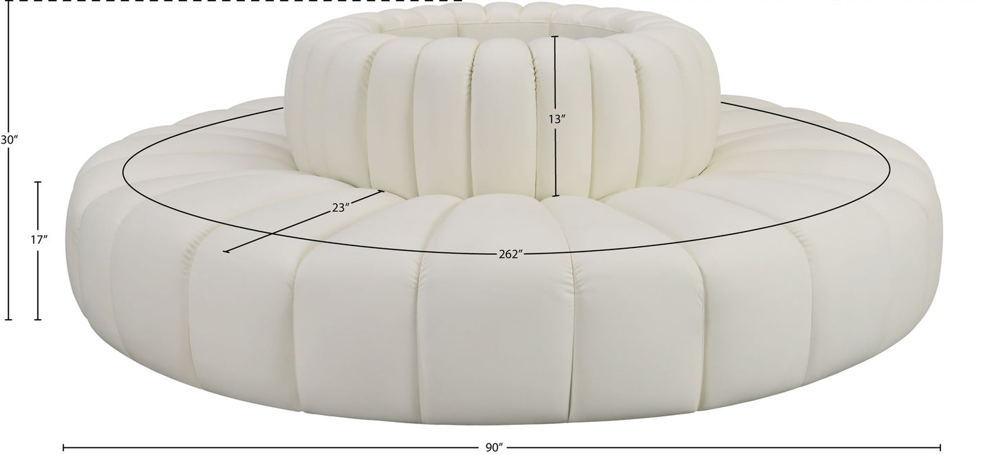 Arc - Faux Leather 8 Piece Round Modular Sofa