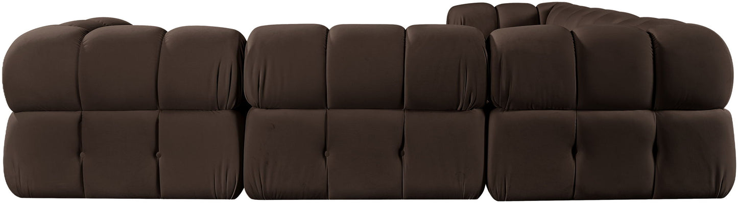 Orin - Velvet 5 Piece Modular Corner Sectional