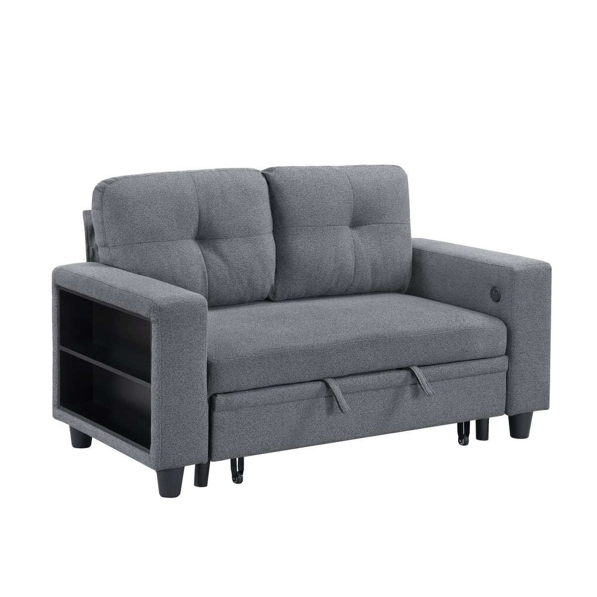 Robinson Love Seat with Pull-out Bed, Shelves and Charging Ports