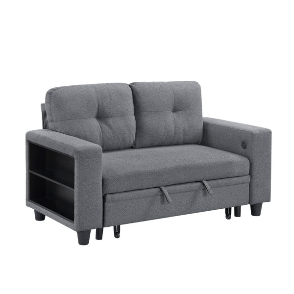 Robinson Love Seat with Pull-out Bed, Shelves and Charging Ports
