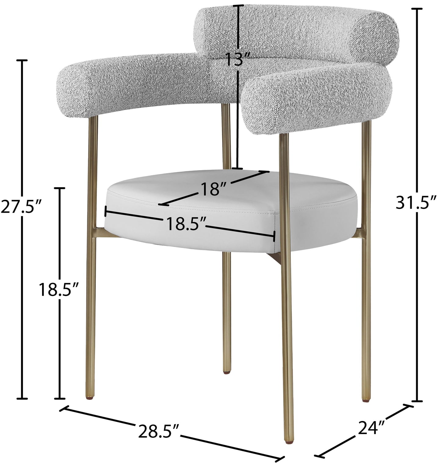 Blake - Dining Chair With Bronze Legs (Set of 2)