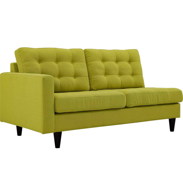 Empress Left-Facing Upholstered Fabric Loveseat - Wheatgrass
