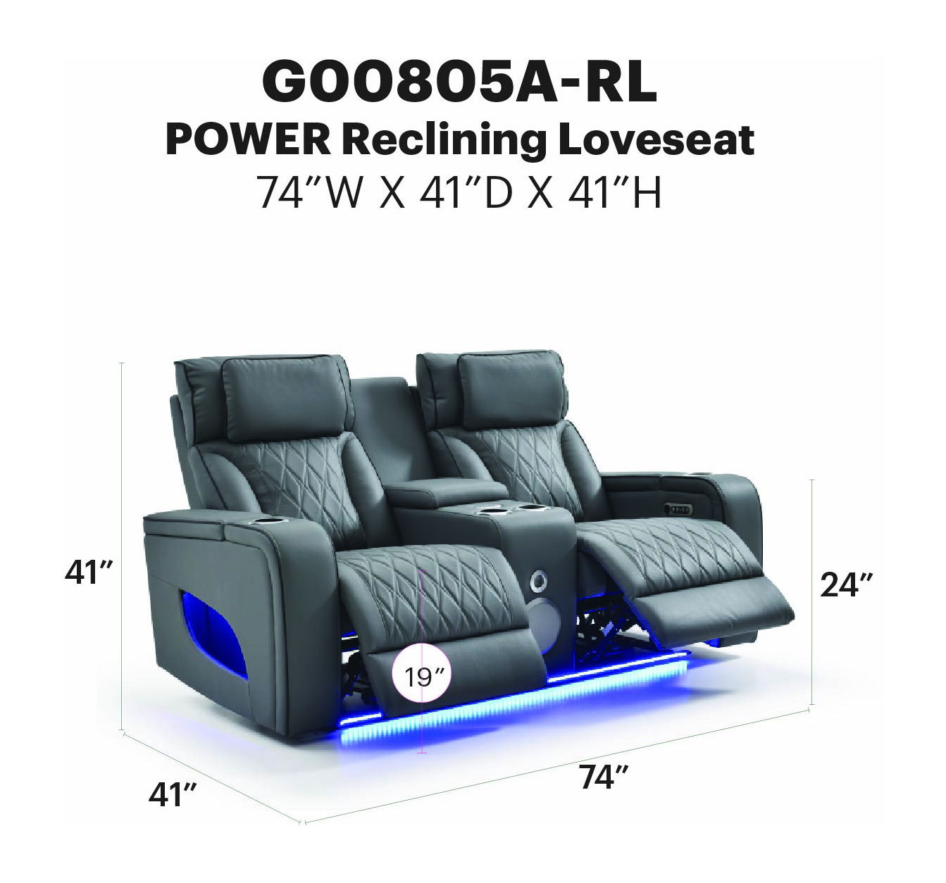 Glory Furniture - Lumin - Reclining Loveseat