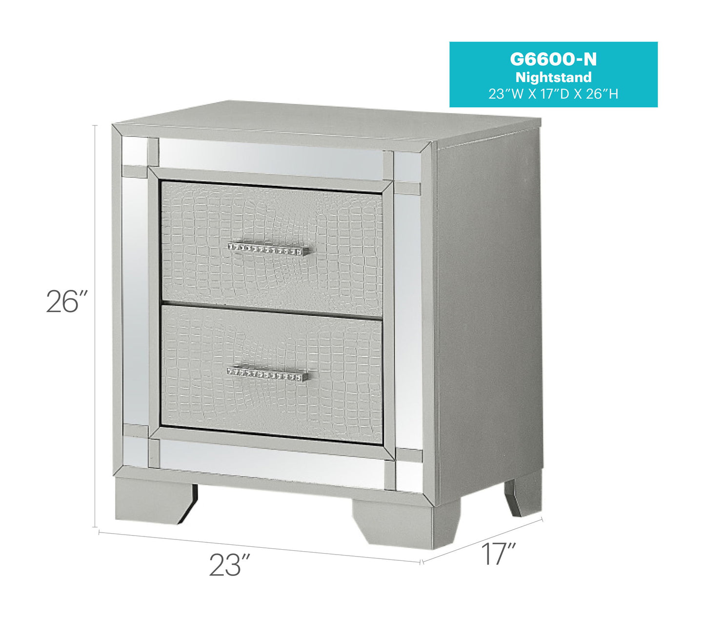 Madison - Nightstand - Silver Champagne
