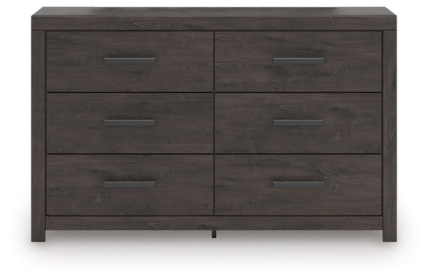 Prendonea - Six Drawer Dresser - Charcoal