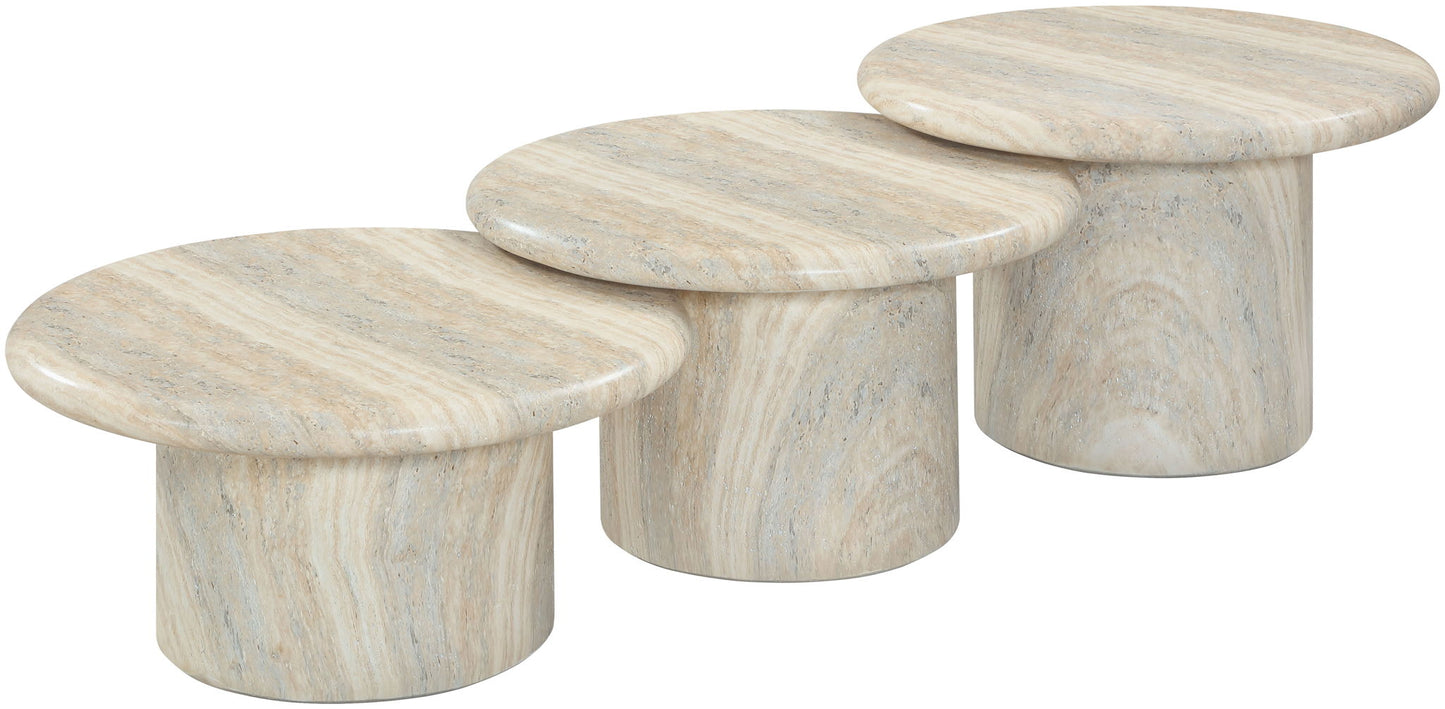 Emara - 3 Piece Concrete And Fiberglass Indoor / Outdoor Coffee Table