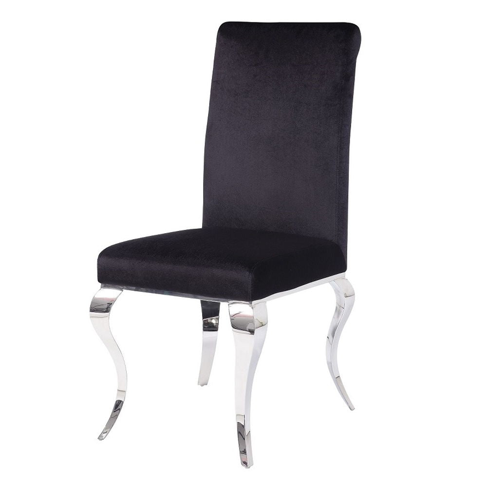 Fabiola - Side Chair (Set of 2) - Black Fabric & Stainless Steel