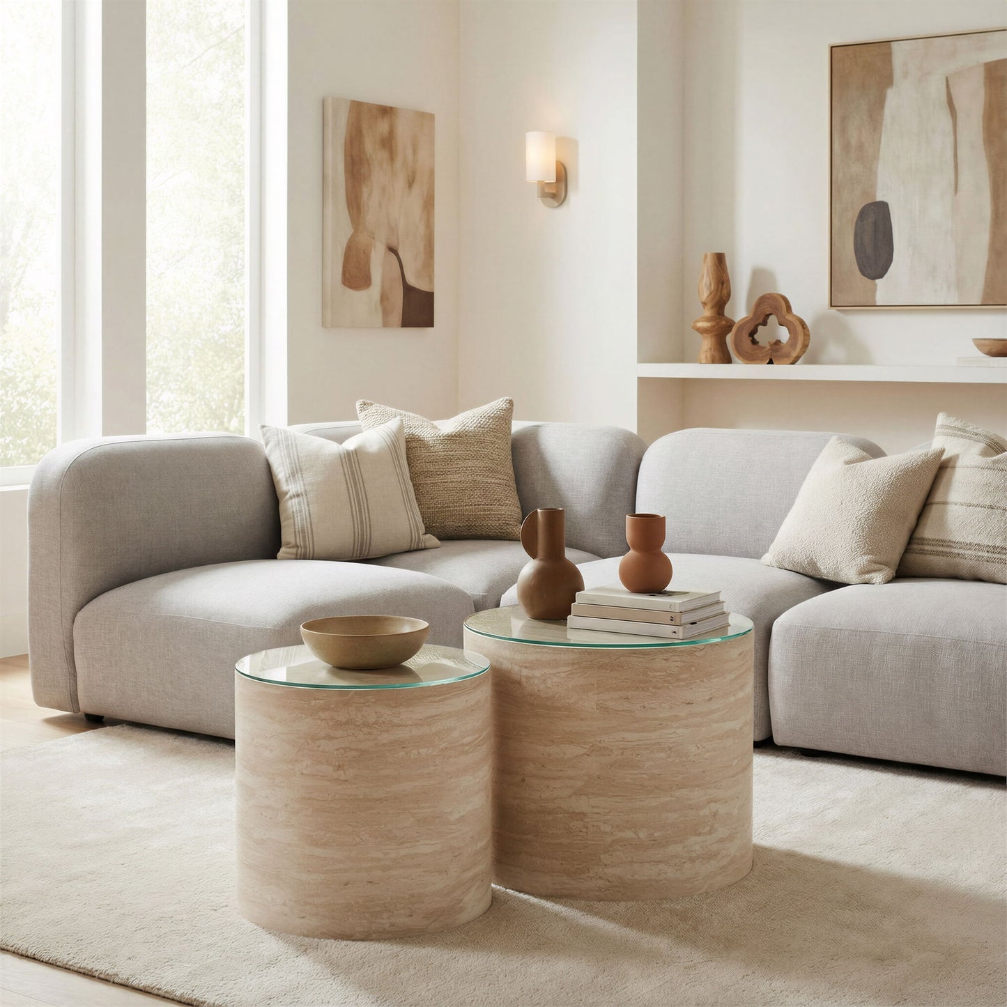 Carzo - Coffee Table Set - Stone Beige