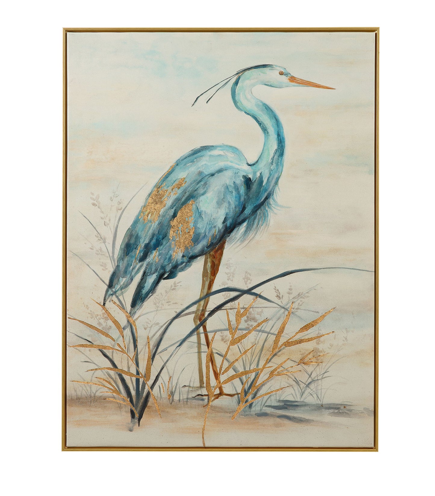 Marshlands Framed Canvas - Beige / Blue