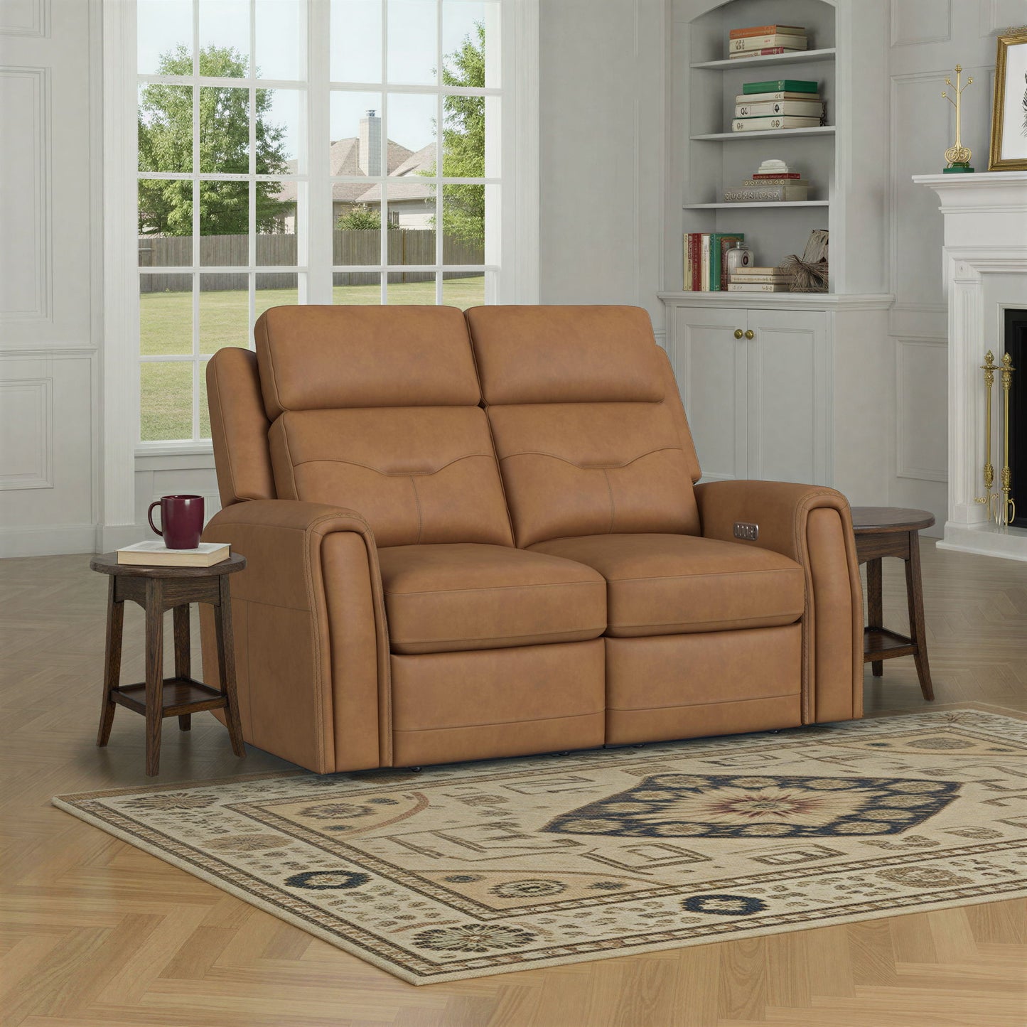 Felix - Power Reclining Loveseat With Console, Power Headrest, Lumbar, Heat & Massage