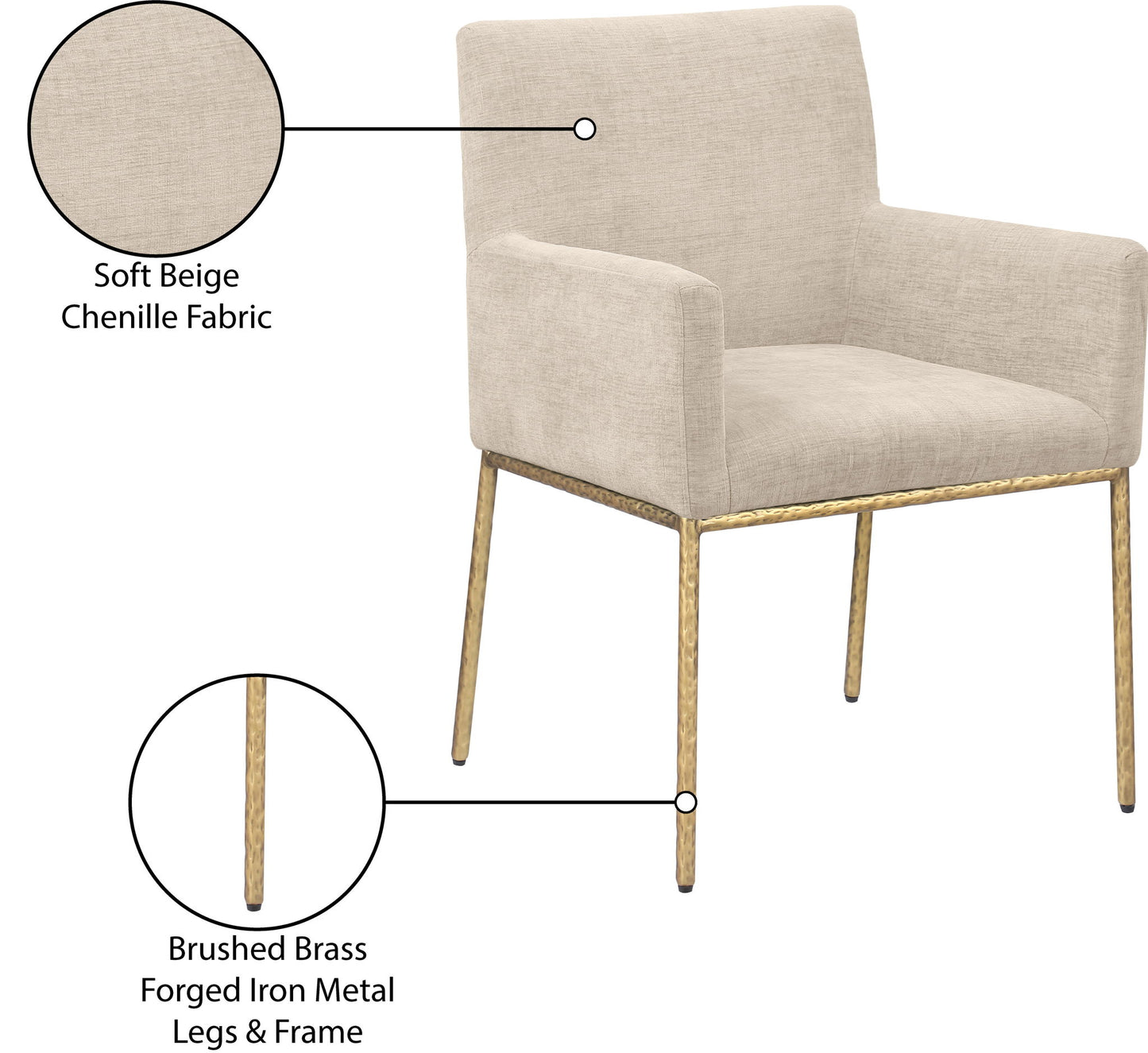 Reeves - Dining Chair With Gold Legs (Set of 2)