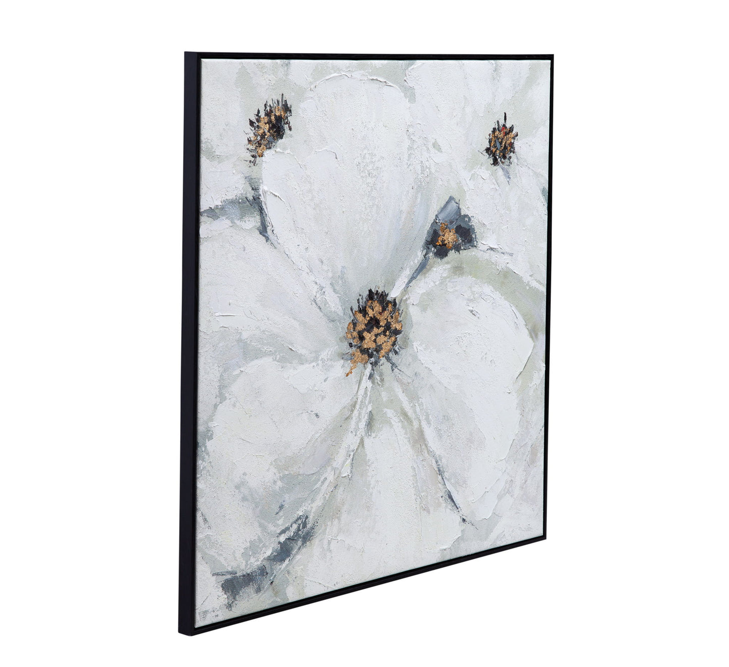 Dogwood Canvas Art - Pearl Silver
