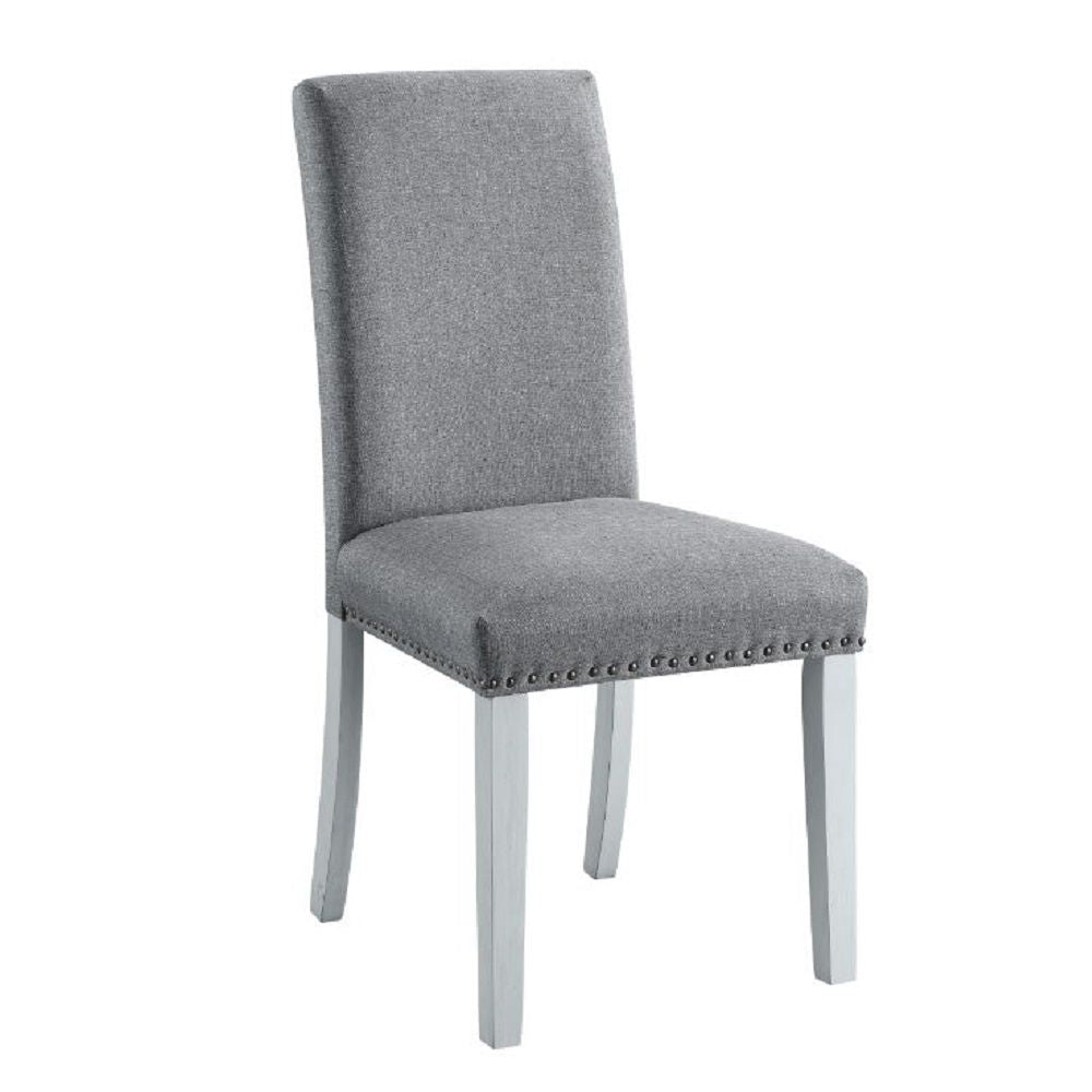 Lanton - Side Chair (Set of 2) - Gray Linen & Antique White