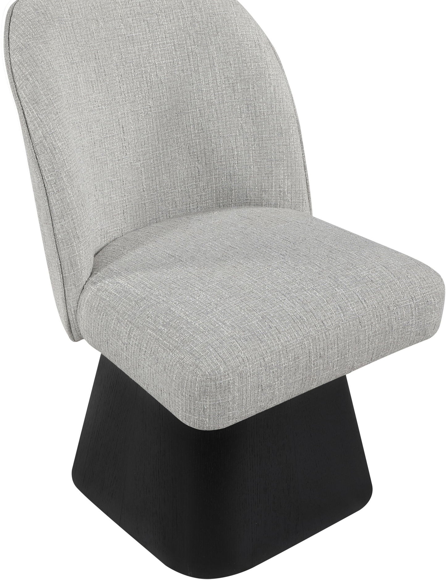 Marlowe - Linen Textured Fabric Upholstered Swivel Dining Side Chair - Stained Black