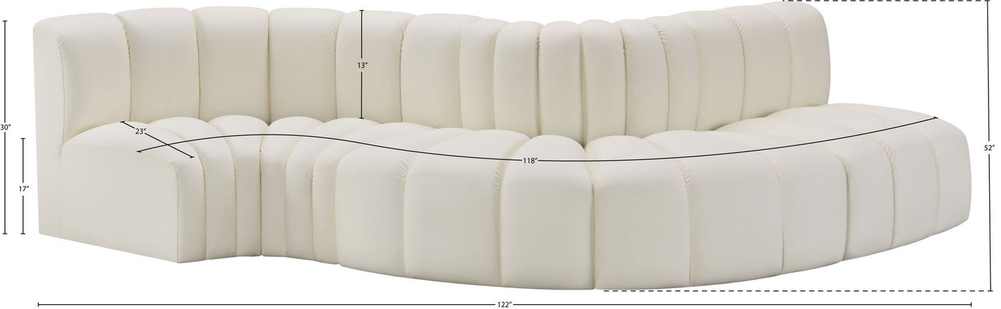 Arc - Faux Leather 5 Piece Modular Sofa