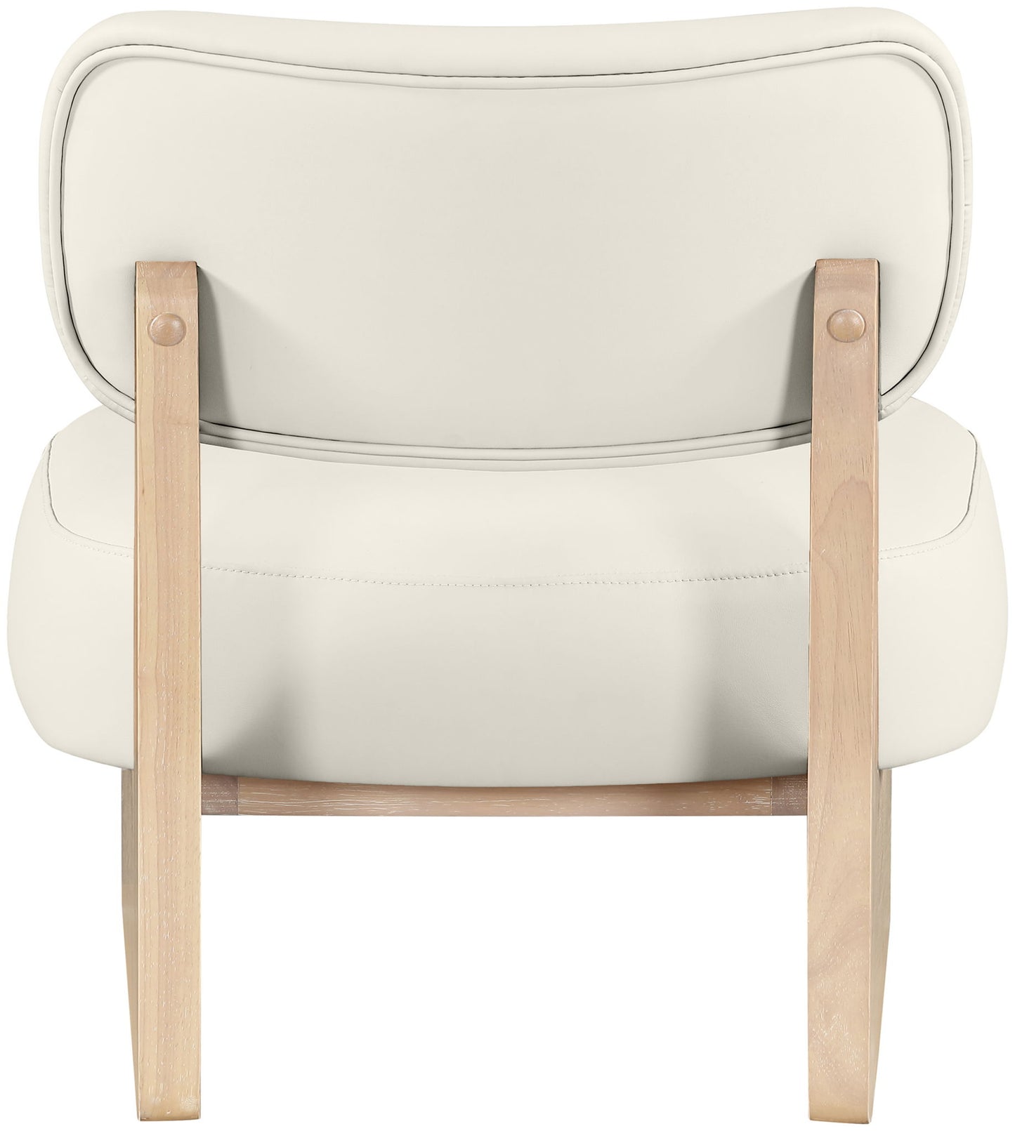 Vetra - Vegan Leather Upholstered Accent Chair With Natural Base