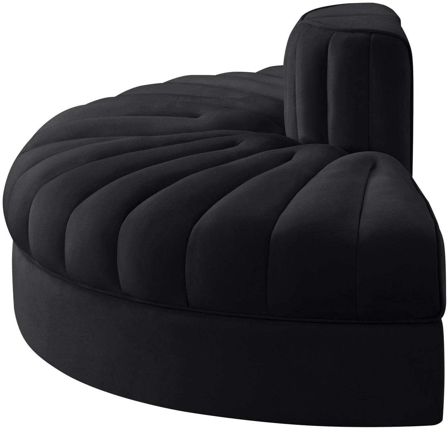 Rummi - Velvet Performance Fabric Upholstered 2 Piece  Rounded Modular Loveseat