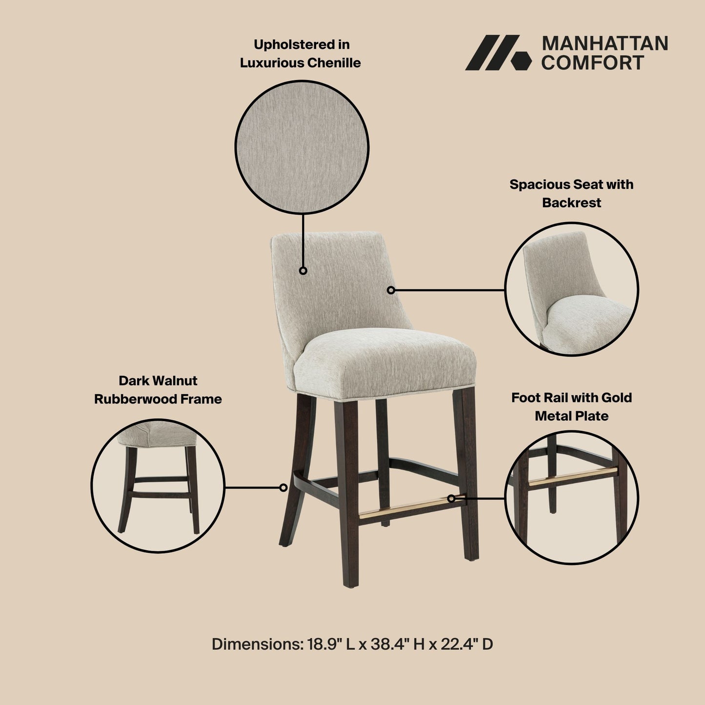 Manhattan Beever - Counter Stool