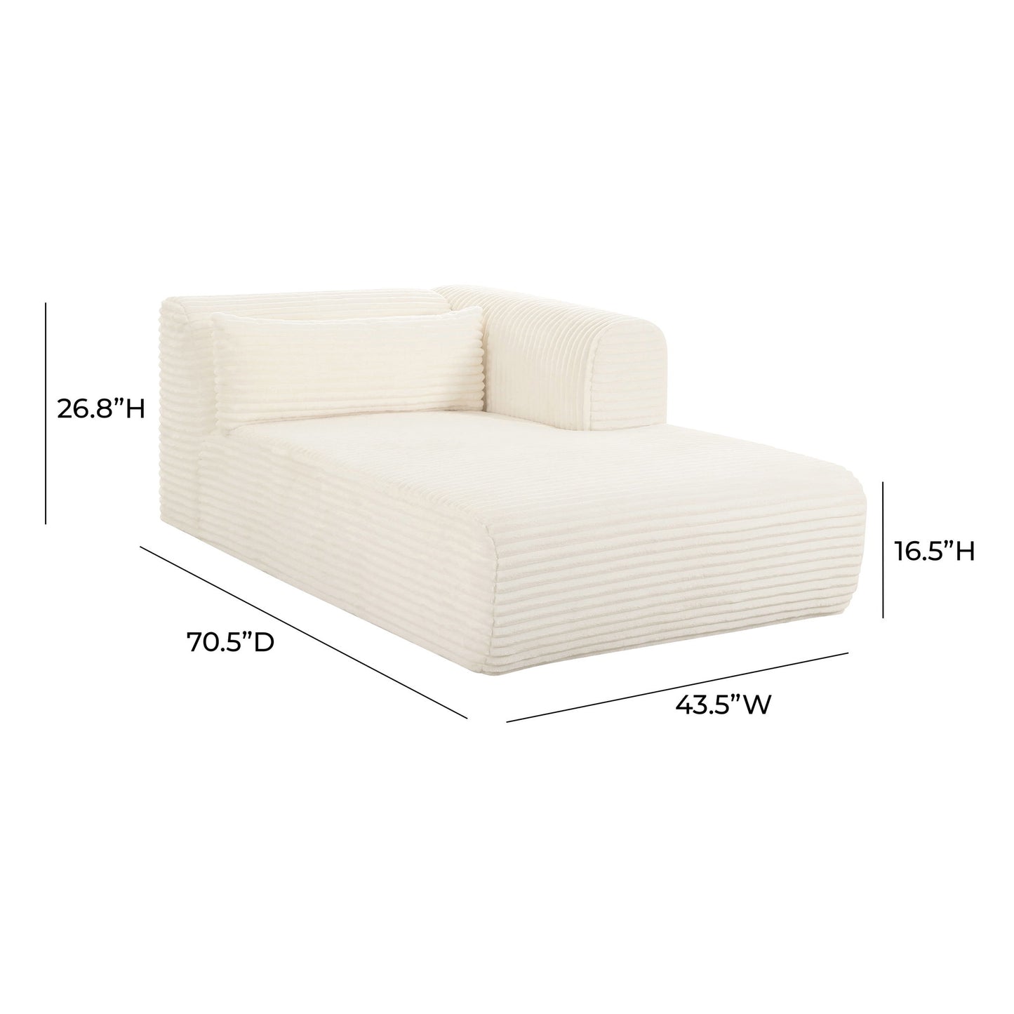 Tarra - Fluffy Oversized Corduroy Modular Chaise