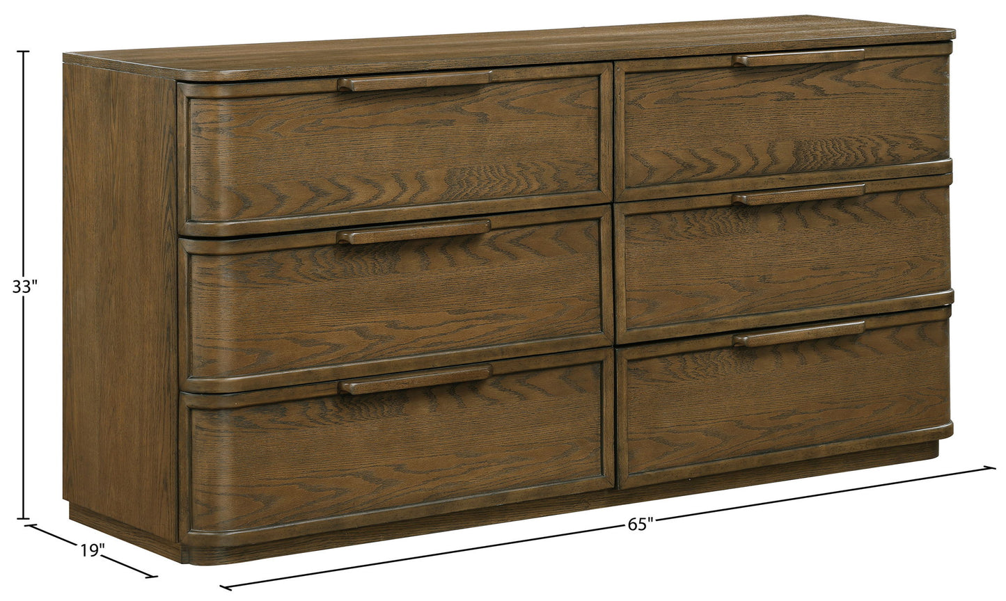 Tiberio - Oak Veneer And Solid Wood Dresser