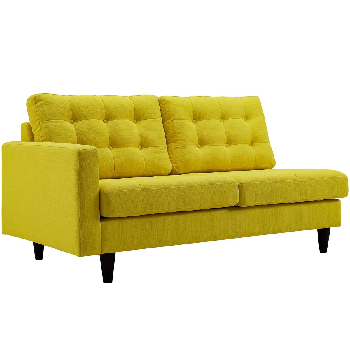 Empress Left-Facing Upholstered Fabric Loveseat - Sunny